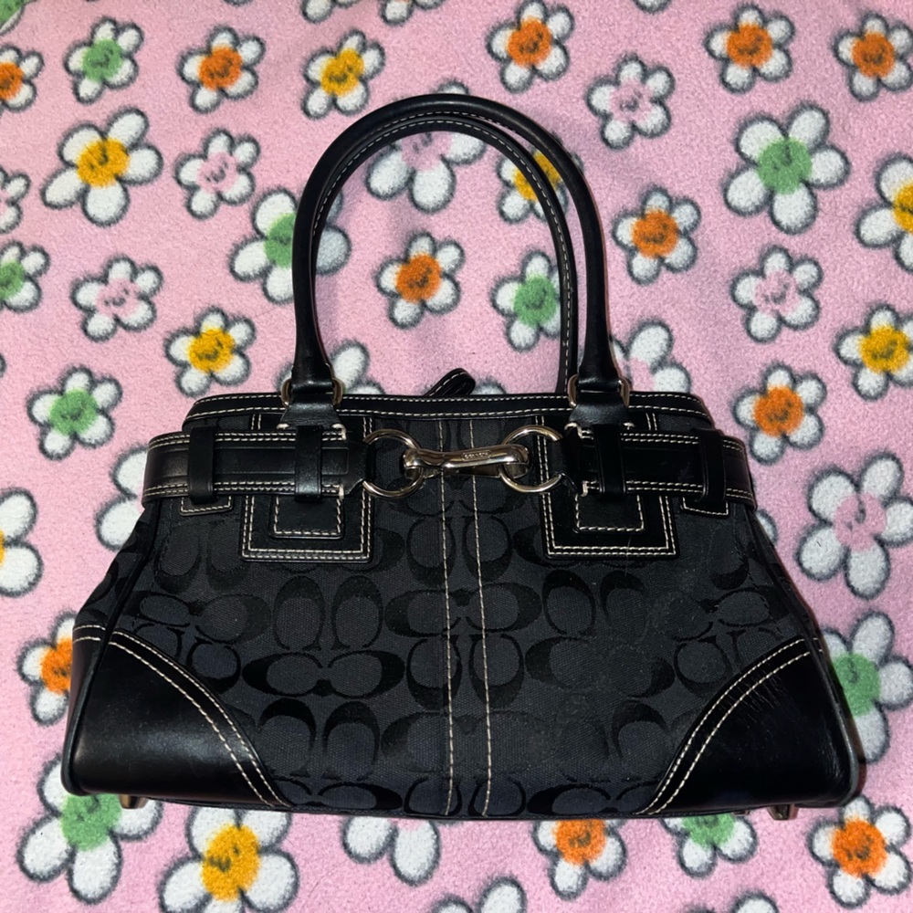 Coach signature black Hampton shoulder bag